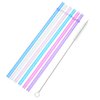 25 Pieces Reusable Glitter Clear Plastic Straws Rainbow Colored Drinking Straws 9 Inches Long Hard Tumbler Replacement Straws with Cleaning Brush Straws Cleaner