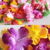 Hawaiian Leis Flower Headband Wristbands Tropical Hawaii Luau Leaf Necklace Bracelets Hair Hoops Wreath Women Headpiece Hair Bands Cosplay Costume Summer Beach Vacation Pool Party Decoration 24 Pack