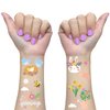 Ovasorve Easter Temporary Tattoos, 52 Glitter Styles Easter Basket Stuffers, Easter Party Supplies, Bunny Egg Chicken Spring Flowers Butterfly Stickers for Easter Basket Fillers Easter Party Favor