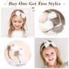 DEEKA 2 PCS 4" White Bow Headband Grosgrain Ribbon Hair Bows for Toddlers Hair Band Accessories for Little Girls Kids Set of 2 -White