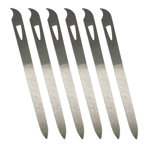 Nail Files for Natural Nails (6 Pack), Metal Nail File 5.5’’ Stainless Steel Thin Durable Nail Filer with Curved Sharp Pointed Tip Double Sided Manicure Pedicure Toenails Tools