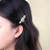 Iaceble Flower Hair Clip Hairpin Gold Metal Hairclip Pin Minimalist Flower Side Clip Barrette Hollow Flower Alligator Hair Clips Decorative Hair Accessories for Women and Girls