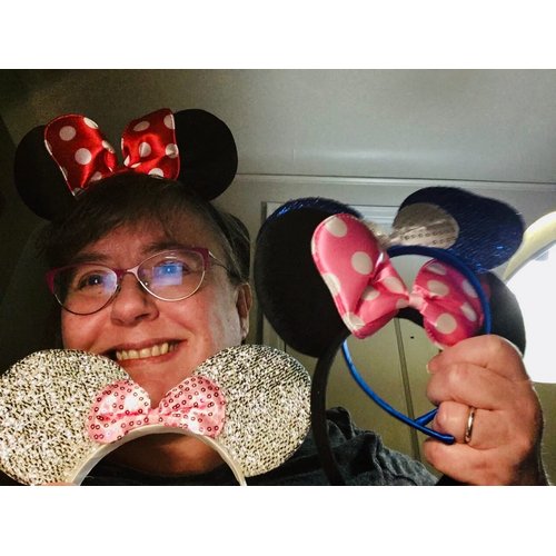 3 Minnie Mouse Black Red Pink Silver Bow-Mickey Mouse Ears Headband Costume