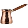 DEMMEX Premium Signature Series Turkish Greek Arabic Coffee Pot, Cezve Ibrik Briki, Stovetop Coffee Maker, Handmade Hammered 1mm Thick Copper, Made in Turkey Words Engraved on Body (15 Ounces)