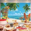 Summer Beach Backdrop Summer Hawaiian Beach Backdrop Seaside Surfboard Portrait Photography Background Aloha Luau Birthday Party Decorations Supplies