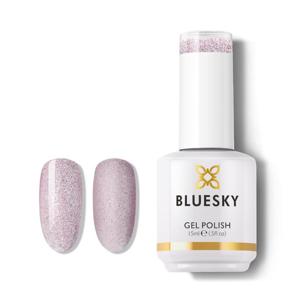 BLUESKY Reflective Glitter Gel Nail Polish- Light Lilac Shimmer Sparkly Gel Nail Polish Soak Off Gel Polish,UV/LED Lamp Cures, Long Lasting, Vegan, Nail Art, DIY at Home, 15ML, 63903P/FAIRY DUST