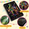 Scratch Rainbow Paper for Kids: 56 Pcs Magic Scratch Off Paper Children Art Crafts Set Kit Supplies Toys Black Scratch Sheets Notes Cards for Boys Girls Birthday Party Favors Christmas Easter Gift
