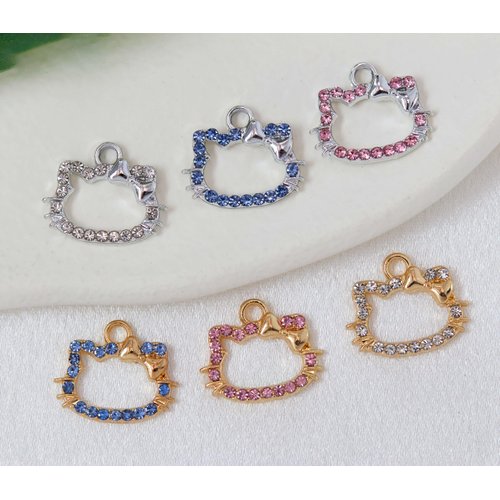 Anjulery 12 Pieces Cat Charms for Earrings, Bracelets, Pendants, Necklaces, Stitch Markers, Crafts, Animal Charms for Jewelry Making and Crafting (12Pcs Mix)