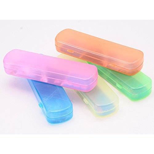 4 Pieces Portable Plastic Toothbrush Case Container Toothpaste Storage Box Toothbrushes Holder for Travel Use