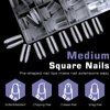 Lifextol 600pc Medium Square Nail Tips Fake Nails Press on Nails Clear Nail Tips Full Cover False Nail Artificial Fingernail, 12 Size Soft Gel x Nail Tips Square for Acrylic Nail Gel x Nail Extensions