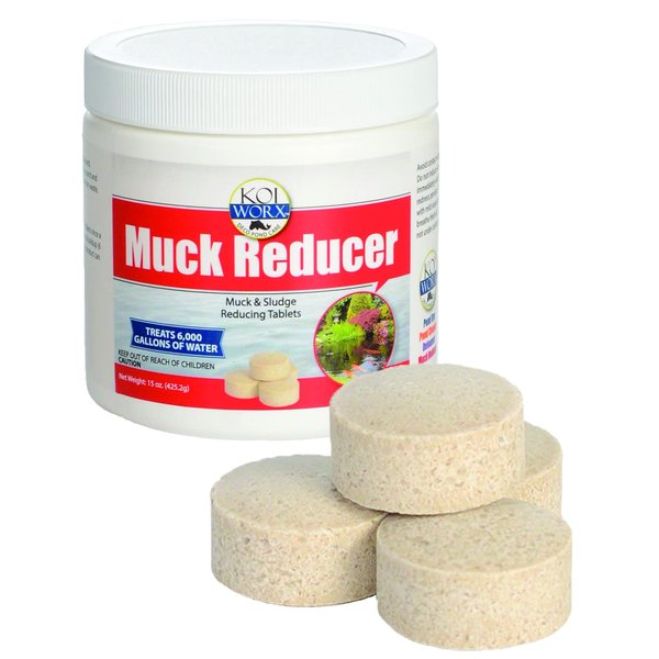 KoiWorx Muck Reducer, 145 Tablets Treats up to 6,000 Gallons of Water, Beneficial Bacteria Reduces Muck, Sludge and Organic Build up, Formulated for Ponds, Water Features and Safe for Koi