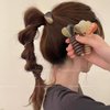 4 Pcs Heart Spiral Hair Ties, Heart Design Ponytail Elastic Hair Bands Rubber Ties Bundle Scrunchies Telephone Wire Ponytail Holders Hair Accessories for Women