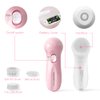 TOUCHBeauty Facial Cleansing Brush Set with Case & 3 Spin Brush Heads for Beginner/Teenagers, Battery Powered, Mini Travel Size Pink