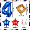 Baseball Balloons 4th Birthday Decorations for Boys, Baseball Party Decorations Baseball Sports Theme Party Supplies, 40 inch Foil Number Balloons Number 4 Balloon Blue Red White Sports Balloon Kits