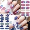 14 Sheets Nail Stickers Full Nail Wraps Self Adhesive Nail Design Floral Nail Polish Strips Stickers with Nail File Glitter Nail Polish Decals Flowers Leaf Nail Strips Stickers for Women DIY Manicure