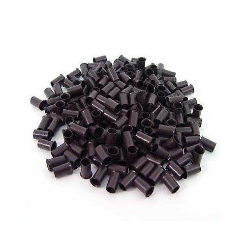 200 PCS 3.5mm Dark Brown Color Copper Tubes Beads Locks Micro Rings for I Stick Tip Human Hair Extensions
