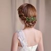 LALAFINA Vintage Flower Hair Barrettes Rhinestone Hair Clips Crystal Hair Barrettes French Hair Clip Retro Hairpin Hair Accessories for Women, Green
