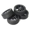 powerday®4pcs 17mm Hub Wheel Rim & Tires Tyre for 1/8 Off-Road RC Car Buggy HSP