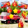 Glimin 18 Pcs Fire Truck Balloons Set 4 Aluminum Foil Flame Balloon, 2 Fire Truck Firefighter Balloon, 6 Fire Balloons, 6 Star Balloons for Rescue Themed Decoration Firefighter Birthday Party Supplies