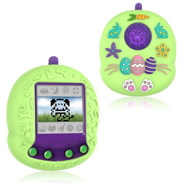 BEARDDO Virtual Pet Toy Silicone Case for Giga Pet Virtual Pet, Electronic Pet Case Cover for Kids Ages 5 and Up Giga Pet Protective Cover for Interactive (Green)