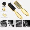 2 Pieces Barber Brush Set, with Barber Blade Cleaning Brush Neck Duster Brush, Clipper Cleaning Brush Styling Brush Tool for Barbershop and Home Use - Gold