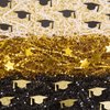 PAPER FAIR 1 LB Graduation Crinkle Cut Paper w/Grad Cap Star Confetti, Metallic Black Gold Glitter Cream Shred Filler Mix Easter Grass Raffia Tissue Craft, Party Birthday Gift Box Basket Retail