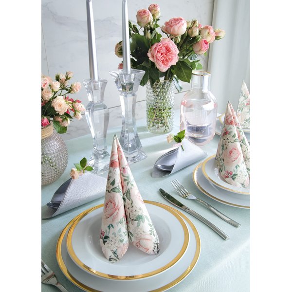 Pink Roses Paper Napkins Floral Decoupage Luncheon Size Disposable Napkins 20-Count -13" x 13" (Unfolded) Gorgeous Roses