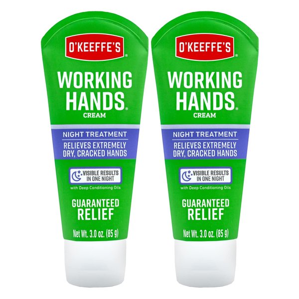 O'Keeffe's Working Hands Night Treatment Hand Cream; 3 oz Tube; (Pack of 2)