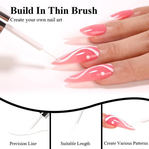 Imtiti Nail Art Liner Gel Polish,1 Pcs 8ml Classic White French Tip Gel Liner Nail Polish Soak off UV LED Gel Polish Liner Salon Manicure Swirl Nail Design