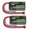 OVONIC 2S Lipo Battery 35C (Burst 70C) 2200mAh 7.4V Lipo Battery with Dean-Style T Connector for RC Airplane Helicopter Quadcopter FPV Racing Drone(2 Packs)