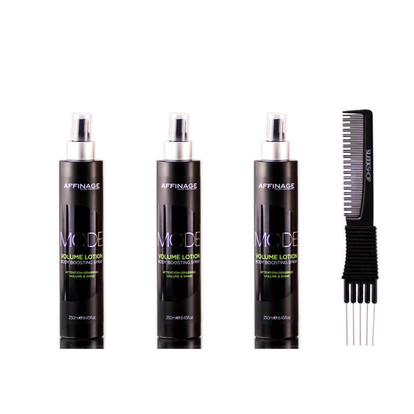 yper Affinage Mode Volume Lotion (8.45 oz) with Teasing Comb Pack 3