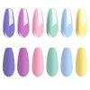Vishine Gel Nail Polish Set - Macaron Series 6 Colors, Popular Lilac Pink Blue Yellow Fresh Bright Colors Trendy UV LED Soak Off Nail Art Gel Manicure Kit