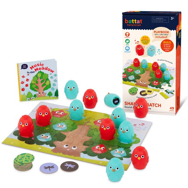 Battat Education – Memory Game Sounds – Sound Shakers – Montessori Sound Toy – Shaker Toy – 3 Years + – Shake & Match