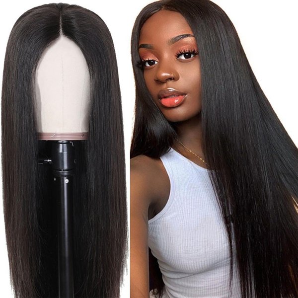 auwiyd Lace Front Wigs Human Hair Pre-Plucked Straight Black Wig Lace Frontal Wigs for Black Women, Glueless Straight Wigs Human Hair 18 Inch