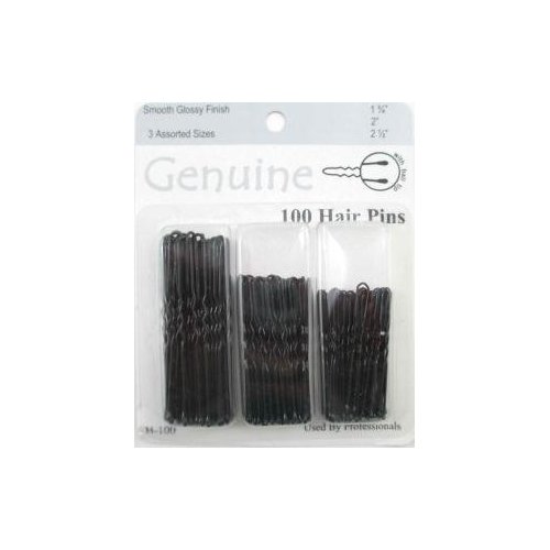 Genuine 3 Assorted Sizes Hair Pins 100-Pack