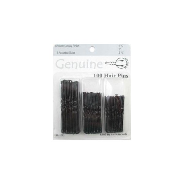 Genuine 3 Assorted Sizes Hair Pins 100-Pack