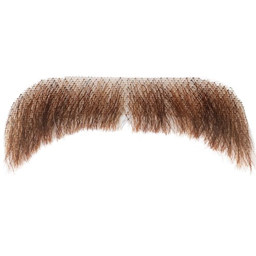 VIJIGIA ZOOCOOL Human Hair Full Hand Tied Realistic Fake Mustache Brown Human Hair Jack Sparrow Fake Beard Fake Goatee Costume Beard Fake Facial Hair Lace Beard for Women Hallow