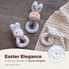 Bearington Baby Lil’ Bunny, 5.5 Inch Plush Bunny Rabbit Stuffed Animal, Soft Baby Rattles and Plush Rings, Baby Gift