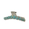 Long turquoise blue stone silver western style metal hair claw