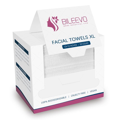 BILEEVO Disposable Face Towels XL, 10" x 12", 100% Cotton, Ultra Soft, Clean Face Towelettes Disposable Face Cloths for Washing Face, Disposable Washcloths for Adults (50 Count, 1 Pack)