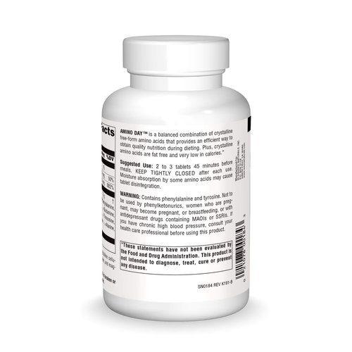 Source Naturals Amino Day - 20 Free Form Amino Acids Supports Quality Dieting During Nutrition - 120 Tablets