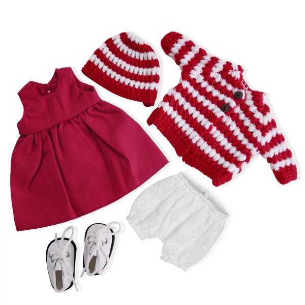 BlissfulPixie Handmade Waldorf Doll Clothes 12 inch Clothing Set with Pretty Box Girl Christmas Birthday Present-Quinn's Clothes Accessories