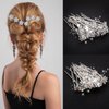 60 Pieces Bridal Wedding Hair Pins Pearl Hair Pins U Shape Rhinestone Hair Pins Bridal Rhinestones Hair Pins Hair Accessories for Bridal Women and Girls (Elegant Style)