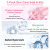 Skin Care Set JAPAN-SAKURA Women Beauty Gift Sets Skin Care Kit, Self-Care Skincare Set: Cleanser,Toner,Serum,Cream,Mud Mask,Eye Cream,Sunscreen, Facial Kit for Women Teen Girls Mom Daughter 7pcs