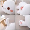 Jensquaify Cat Stuffed Animals, Soft Cat Plush Pillow Kawaii Kitten Stuffed Animal Toy Gifts for Kids (White Round Eyes, 13.7")