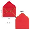 100 Pieces Mini Christmas Envelopes V Flap Small Envelopes with Gold Border for Blank Note Cards, Business Gift Cards (Red/Dark Green) (4 x 2.7 Inches)