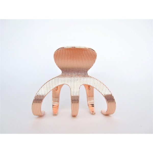 Medium rose gold tone textured metal hair claw clip