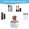 Marbrasse Desk Organizer, 360-Degree Rotating Pen Holder for Desk, Desk Organizers and Accessories with 5 Compartments Pencil Organizer, Art Supply Storage Box Caddy for Office, Home （White）