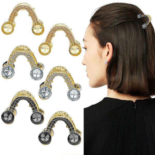 6 Pcs High Ponytail Claw Clips Rhinestone Small Hair Claw Clips Geometric V-Shaped Triangle Hair Barrettes Crystal Hair Jaw Clips Decorative Accessories for Women Girls