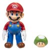 Super Mario Action Figure 4 Inch Mario Collectible Toy with 1 Up Mushroom Accessory